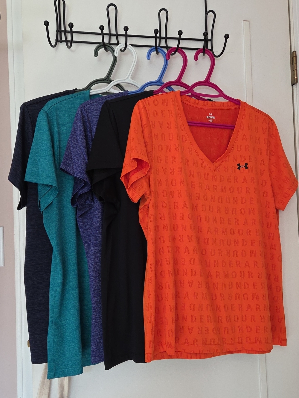 5 Under Armour Women’s Short-Sleeve V-Neck Tee — Orange (plus assorted colors)